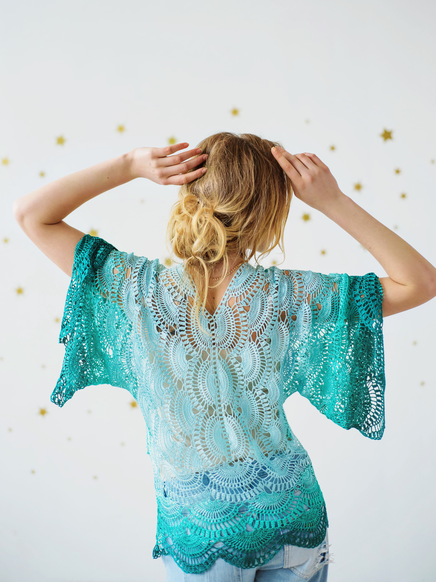 Blouse en crochet “SONIA” fait main – Taille M/L