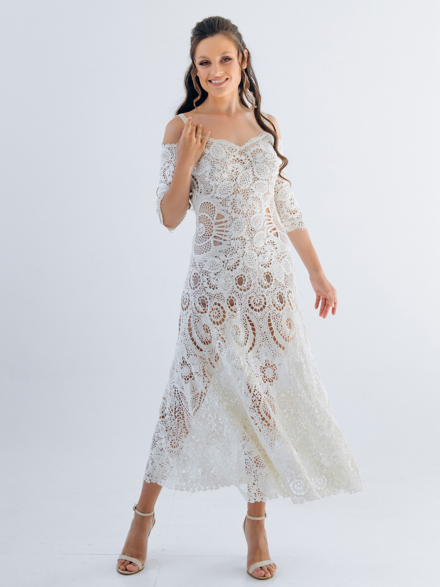 Весільна сукня “GRACE” – ручна робота, ірландське мереживо, айворі