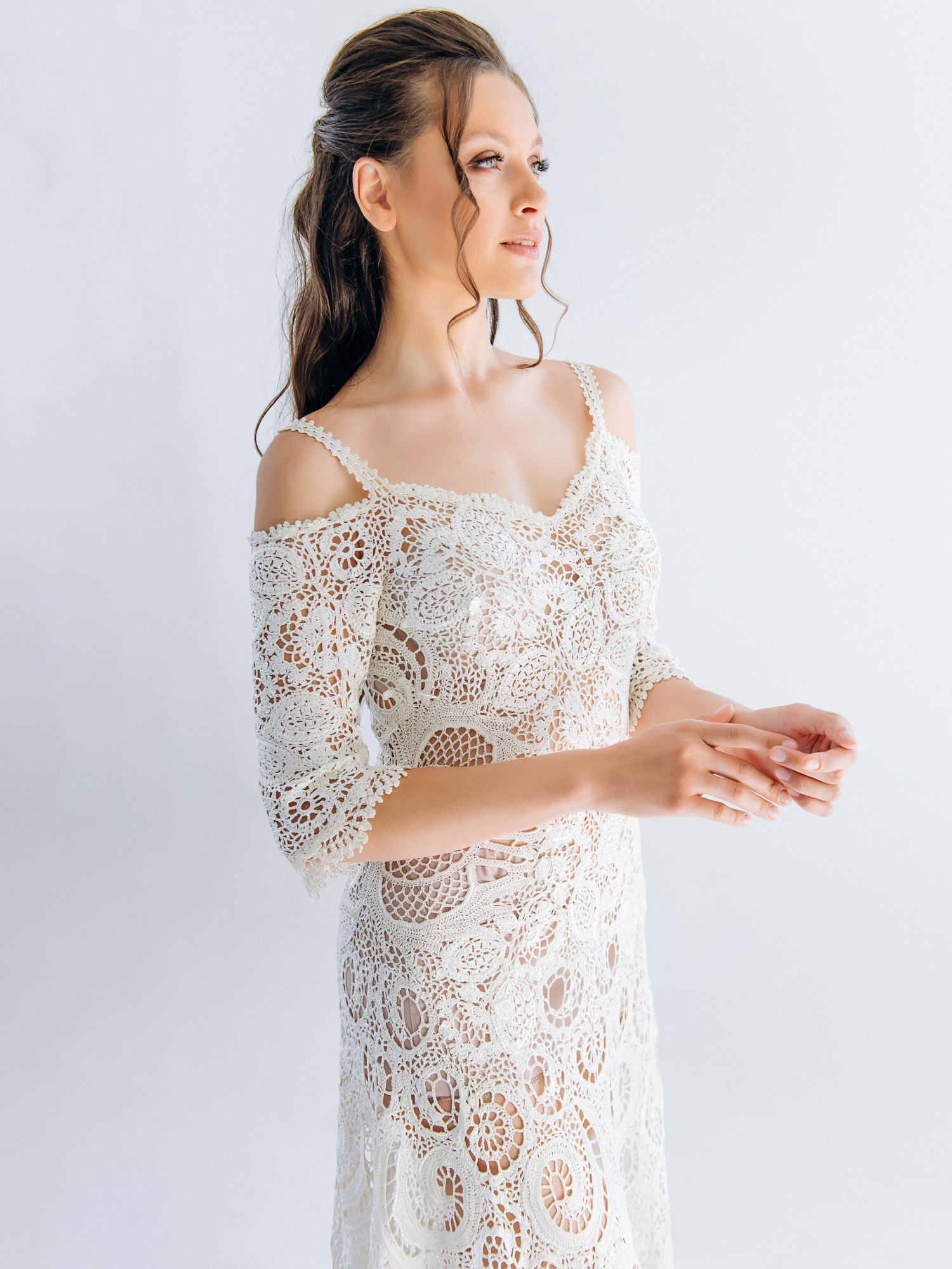 Весільна сукня “GRACE” – ручна робота, ірландське мереживо, айворі