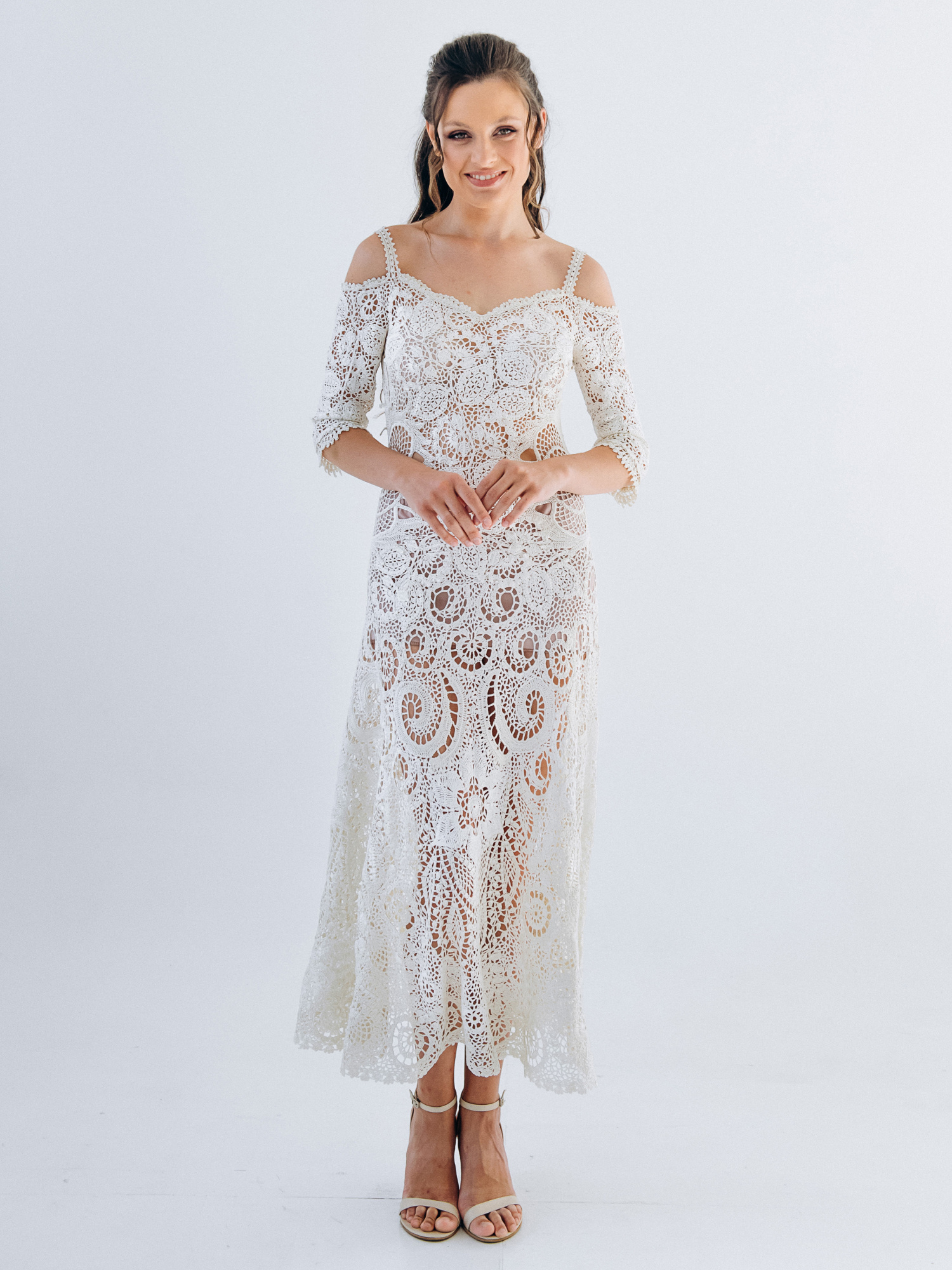 Весільна сукня “GRACE” – ручна робота, ірландське мереживо, айворі