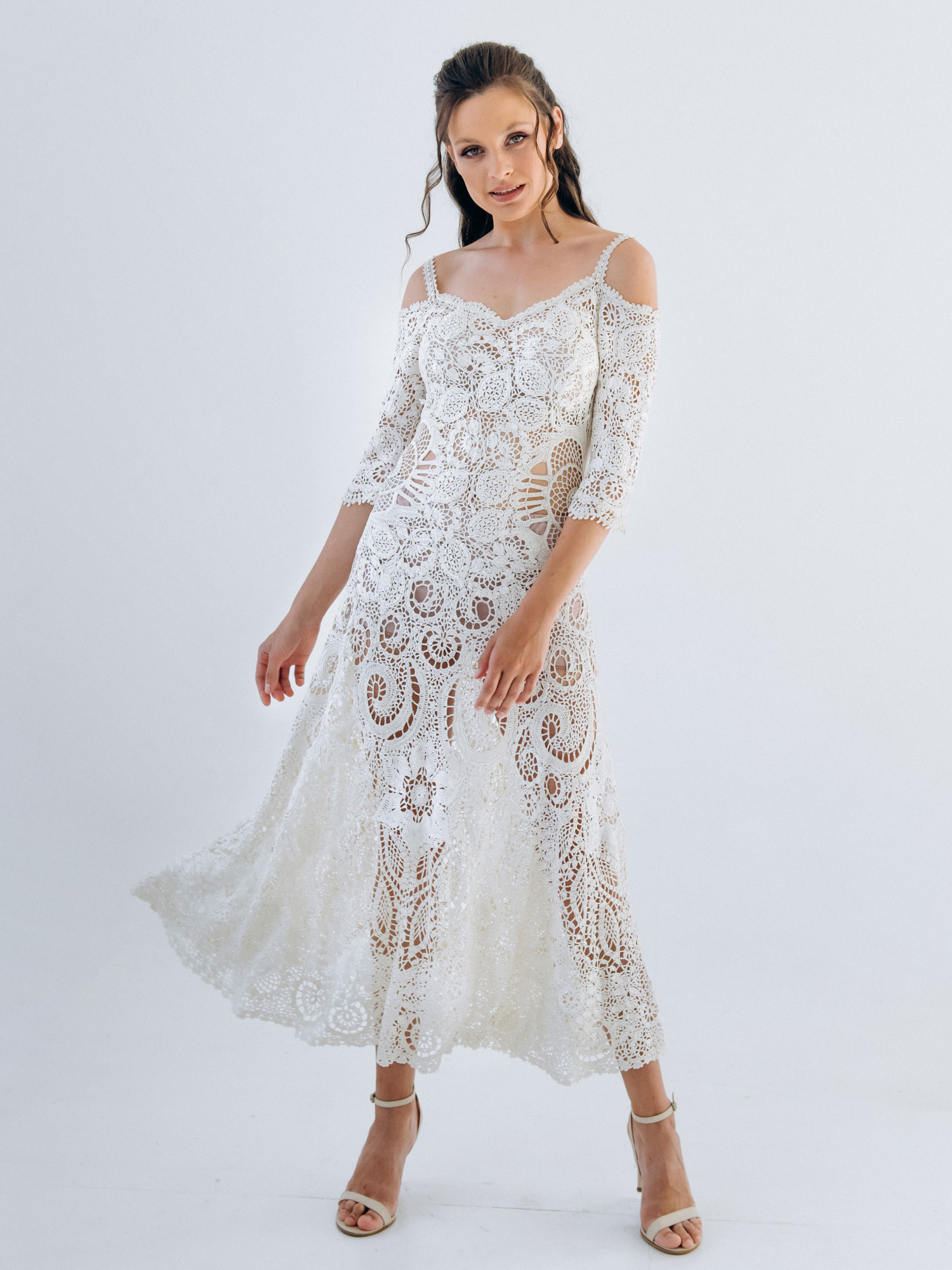 Весільна сукня “GRACE” – ручна робота, ірландське мереживо, айворі