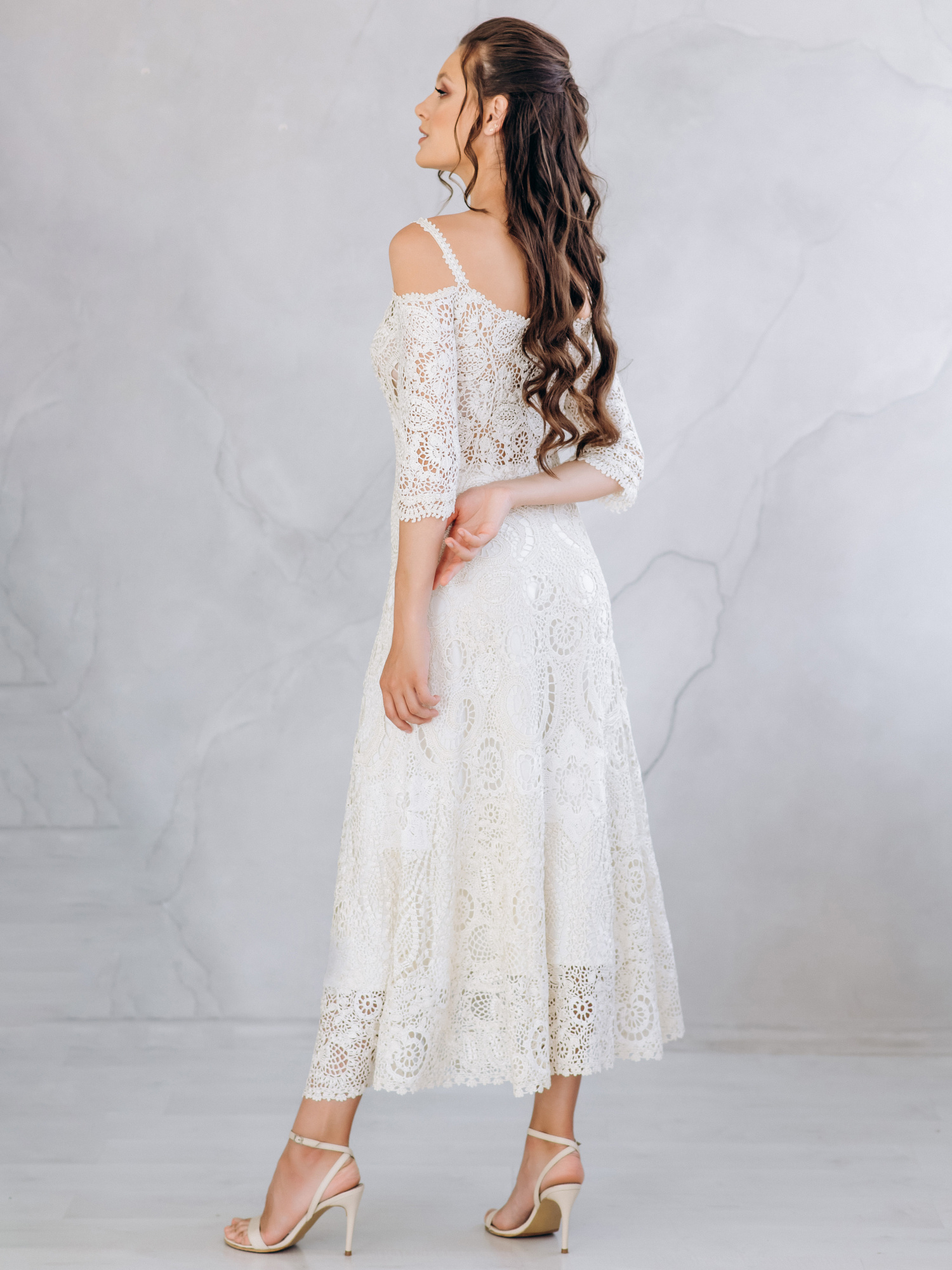 Весільна сукня “GRACE” – ручна робота, ірландське мереживо, айворі
