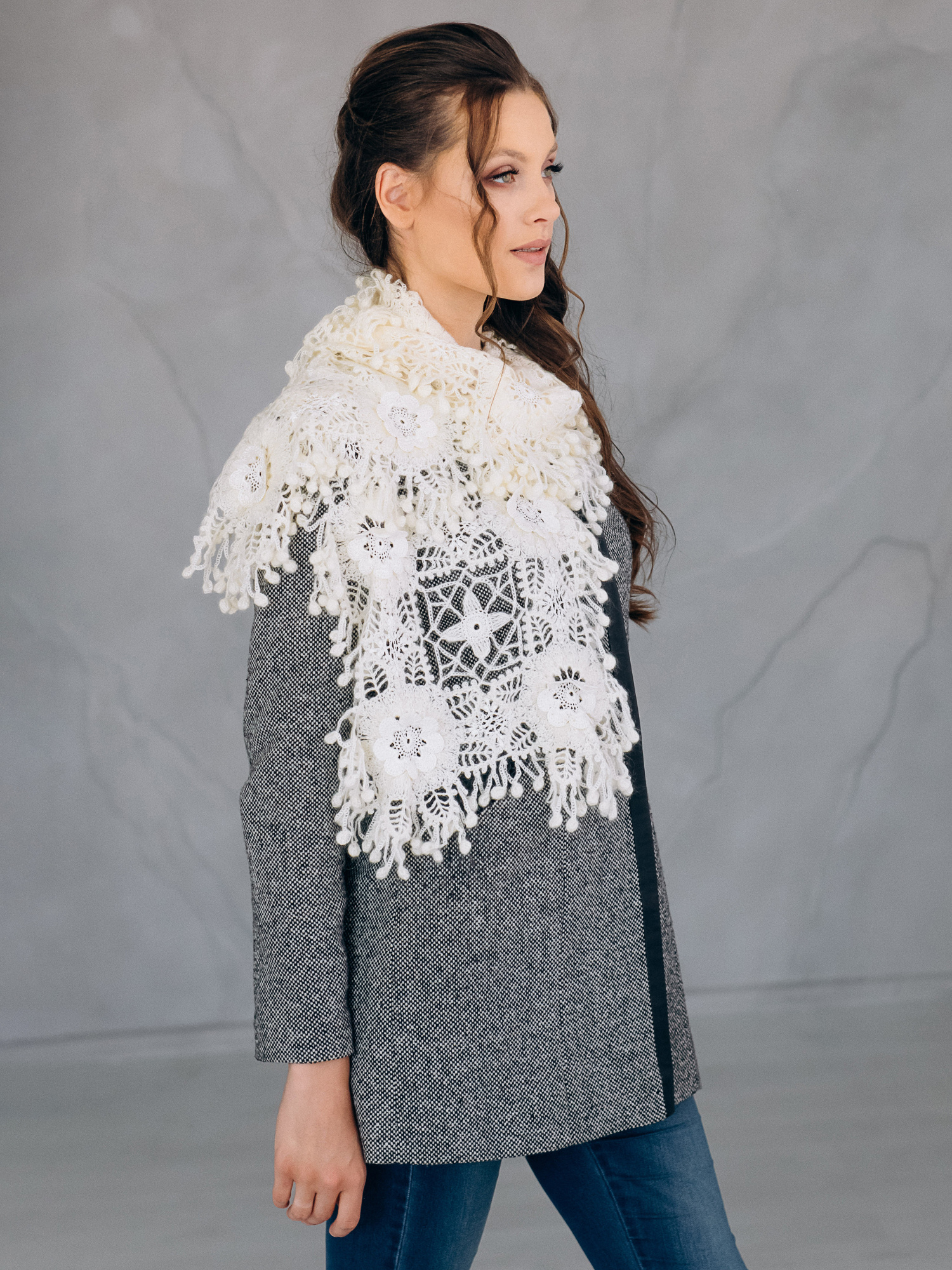 Шаль CINDERELLA – мохер і віскоза, ручна робота