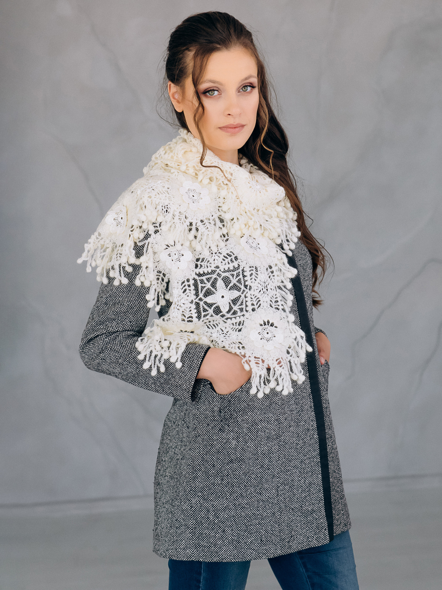 Шаль CINDERELLA – мохер і віскоза, ручна робота