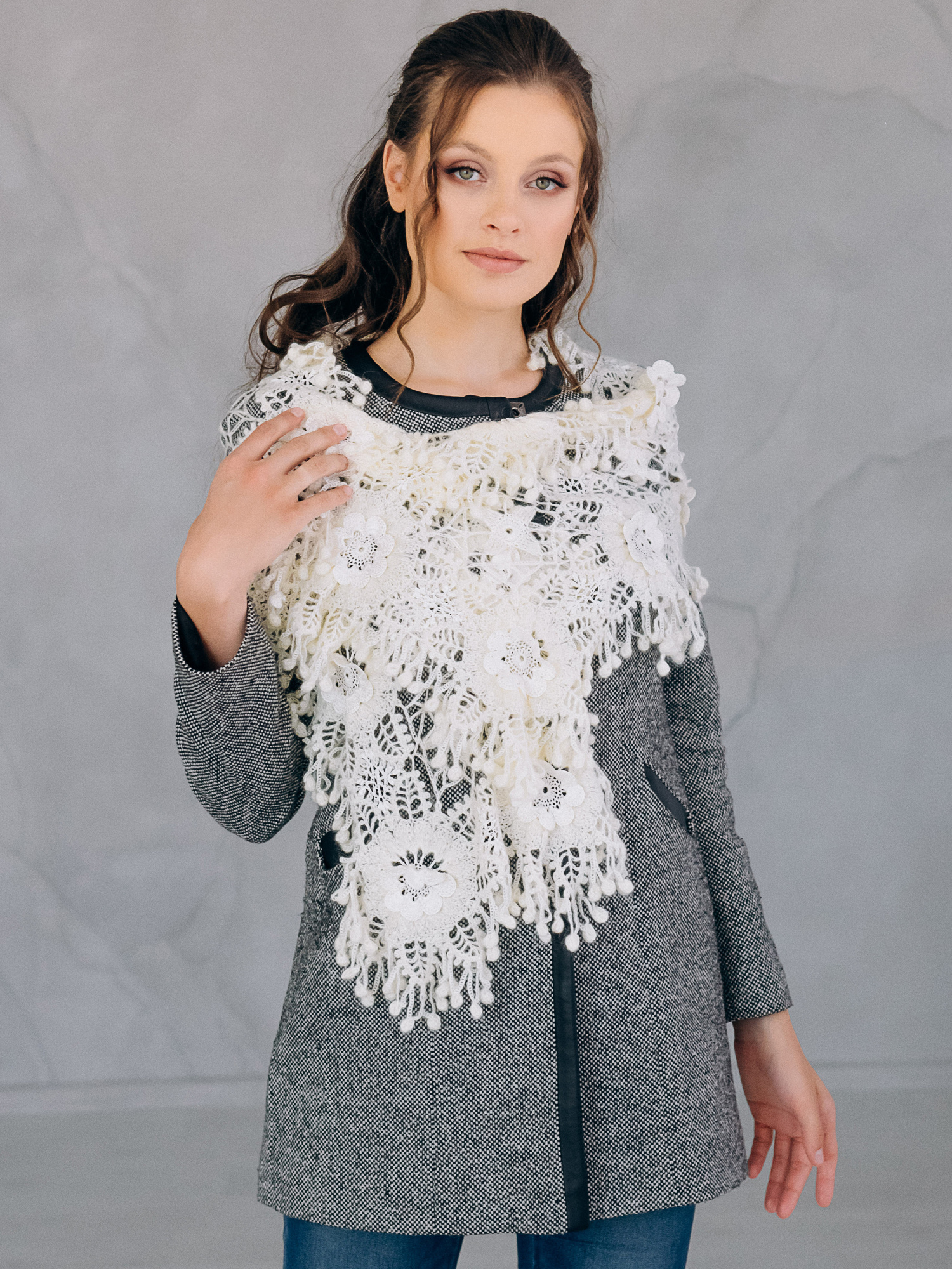 Шаль CINDERELLA – мохер і віскоза, ручна робота