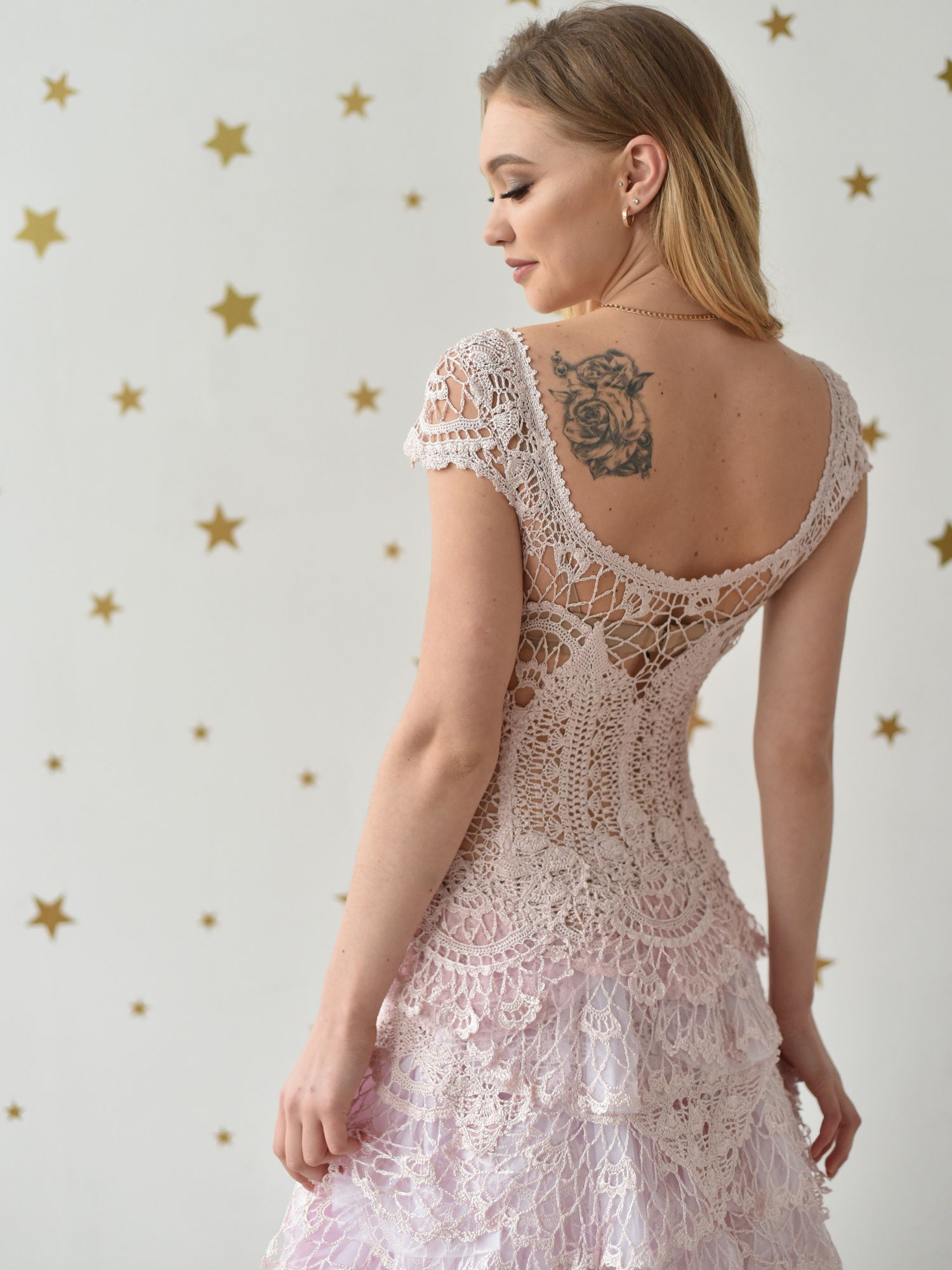 Сукня "VIVIENNE" – весільна максі сукня ручної роботи, рожевий колір