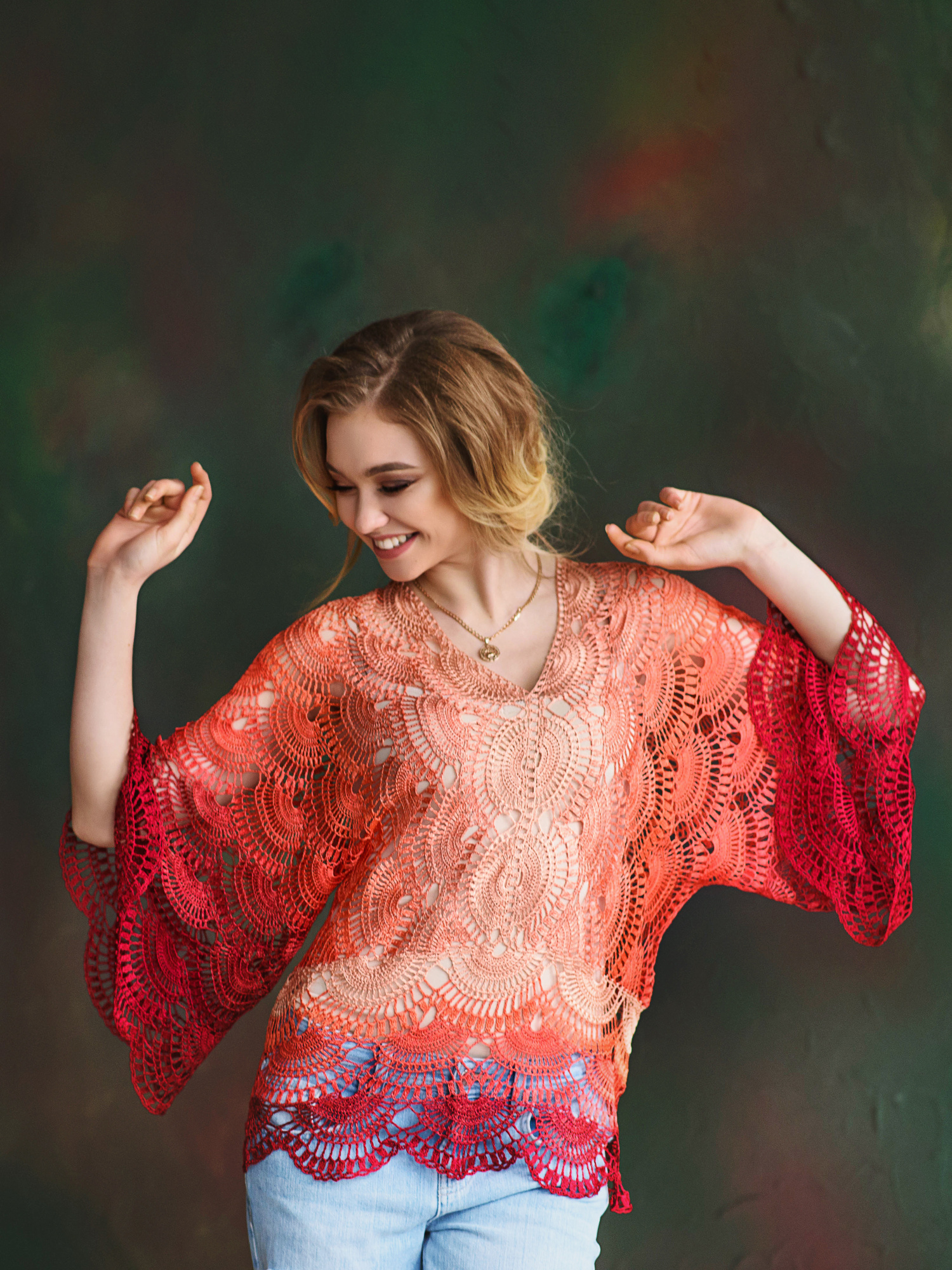 Handmade Oversized Crochet Blouse “SONIA” – M/L