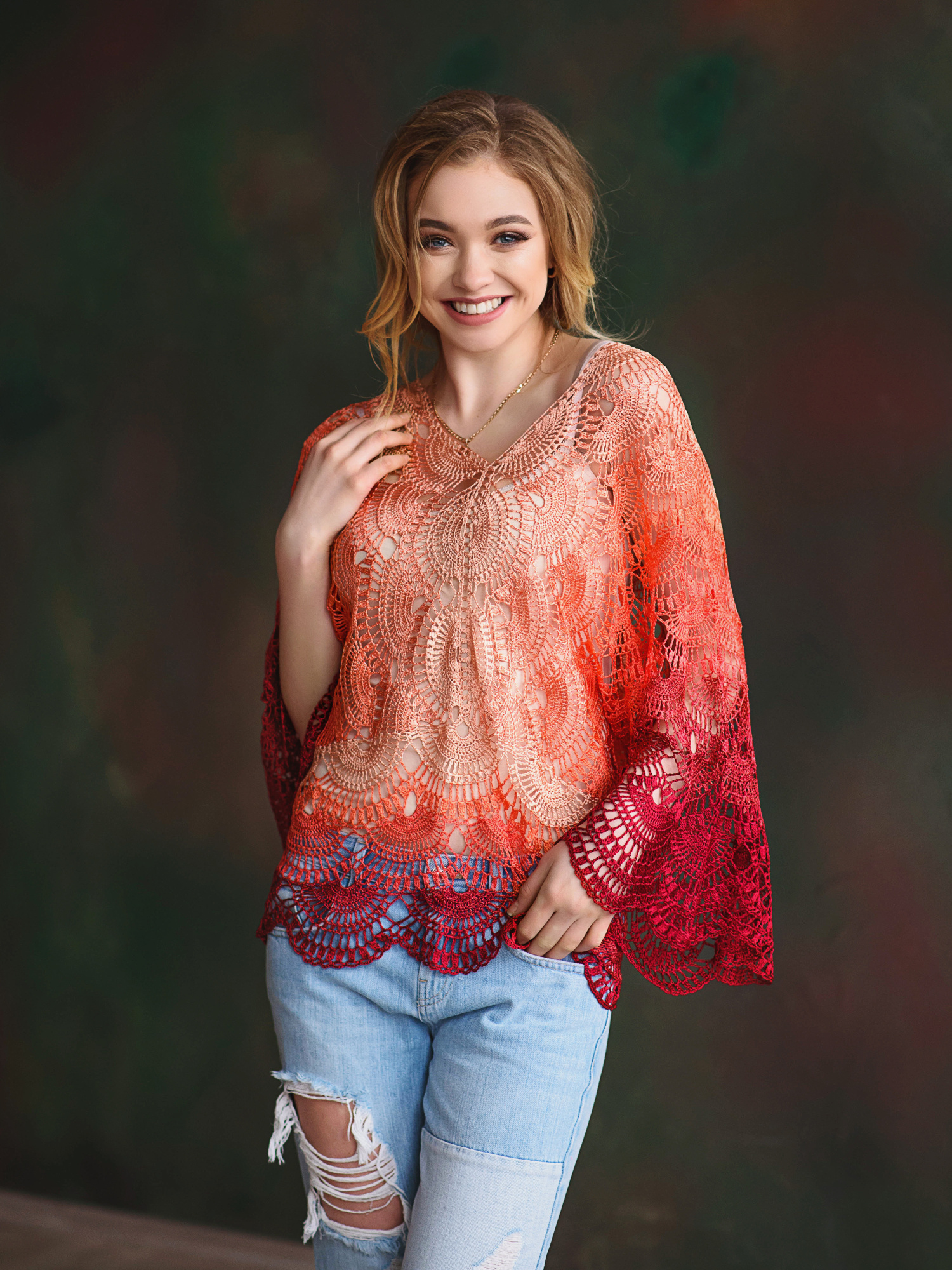 Blusa de croché “SONIA” feita à mão – Tamanho M/L