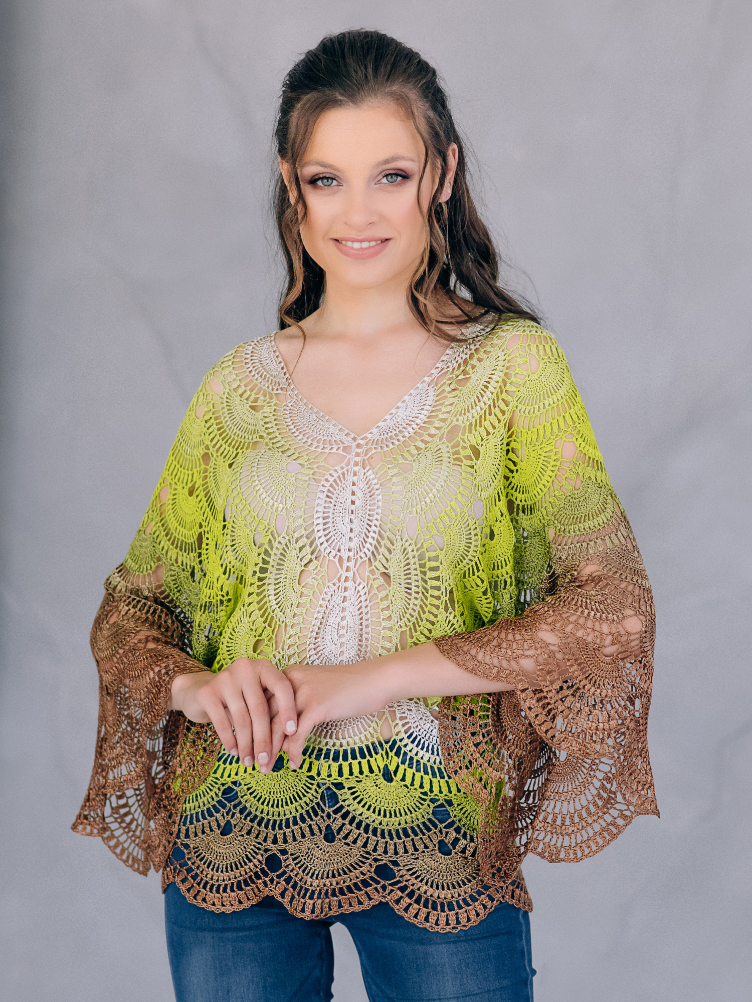 Handmade Oversized Crochet Blouse “SONIA” – M/L